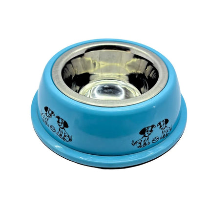 Dog Printed Pet Food Bowl -Small - Blue