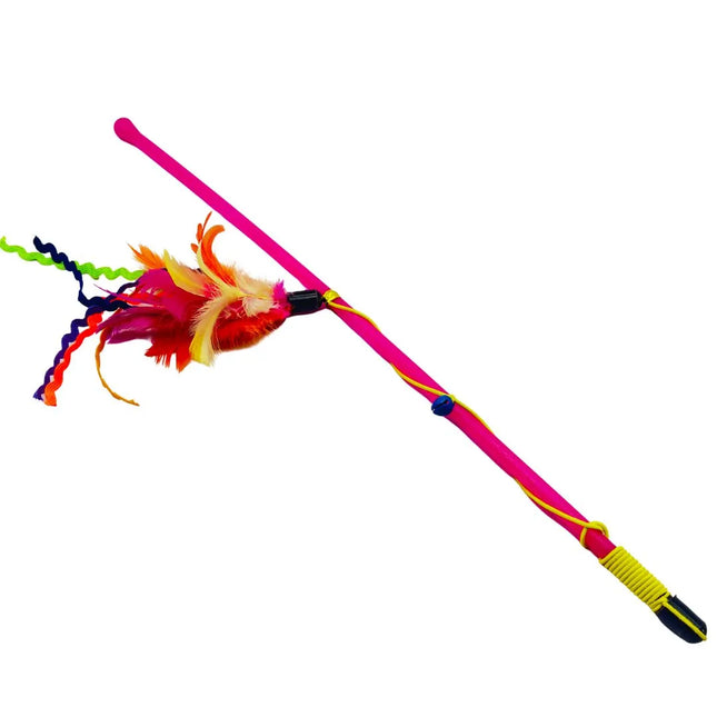 Interactive Cat Fun Wand Toy with Feathers