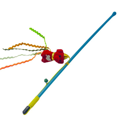 Interactive Cat Fun Wand Toy with Teddy/Dog Lure with Ribbons
