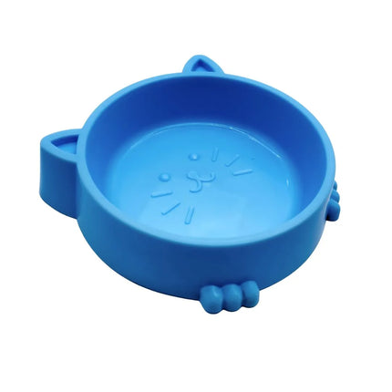 Cat-Shaped Feeding Bowl Blue