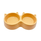 Cat-Shaped Twin Feeding Bowl - Dual-Purpose Dinner Station  - Beige 