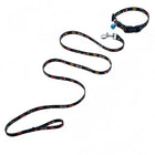 Printed black pet collar and matching leash set for small dogs and cats