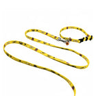 Printed yellow pet collar and matching leash set for small dogs and cats