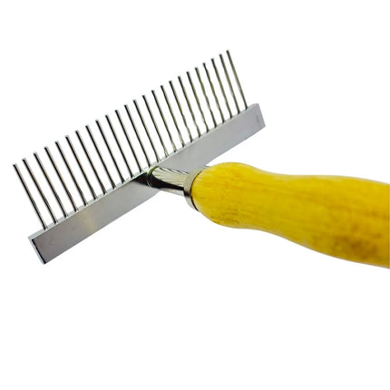Professional Deshedding Comb with Wooden Handle