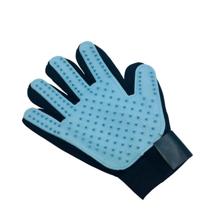 Pet Grooming Glove for Deshedding, Bathing, and Massage - light blue