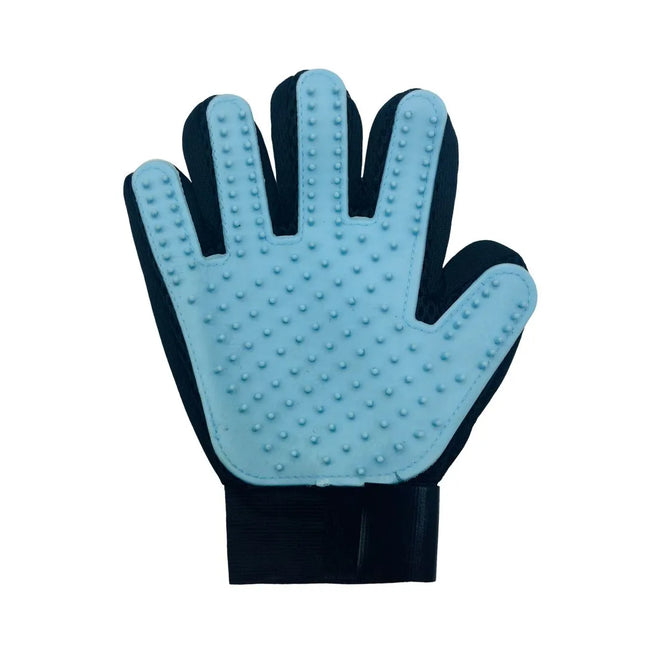 Pet Grooming Glove for Deshedding, Bathing, and Massage - light blue