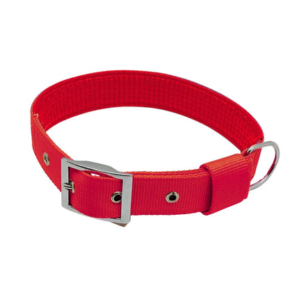 Padded Nylon Dog Collar - Red