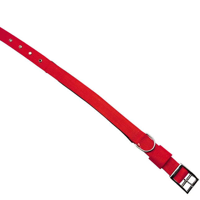 Padded Nylon Dog Collar - Red