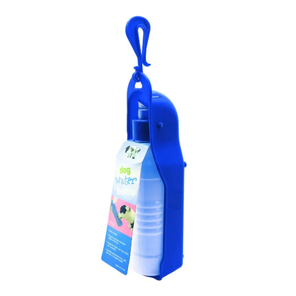 Portable Dog Water Bottle with Dispensing Trough - Blue