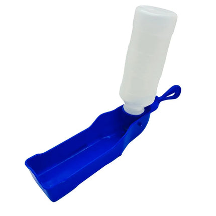 Portable Dog Water Bottle with Dispensing Trough - Blue