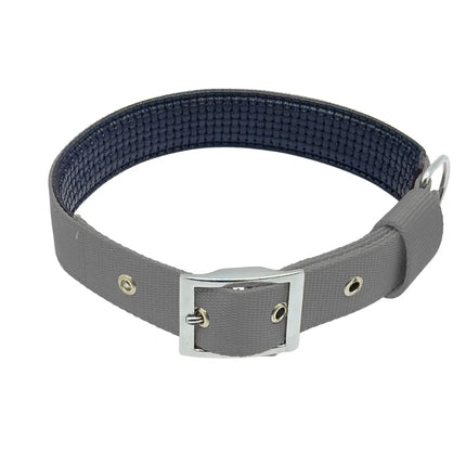 Padded Nylon Dog Collar - Grey