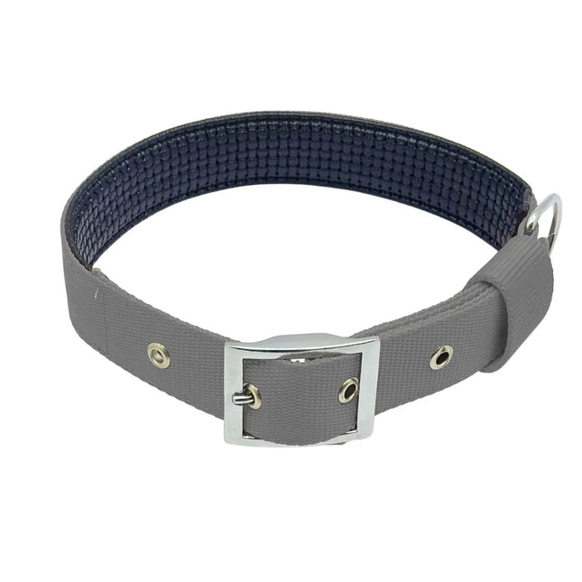 Padded Nylon Dog Collar - Grey