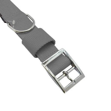 Padded Nylon Dog Collar - Grey