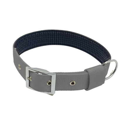 Padded Nylon Dog Collar - Grey