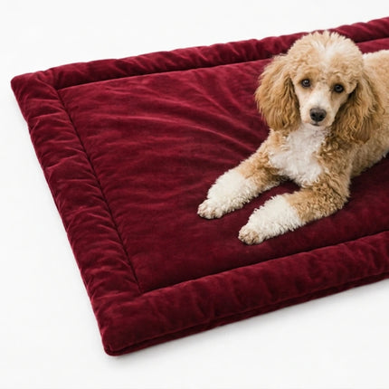 Premium Velvet Mat for Dogs & Cats with Soft Cushion and Anti Skid - Maroon