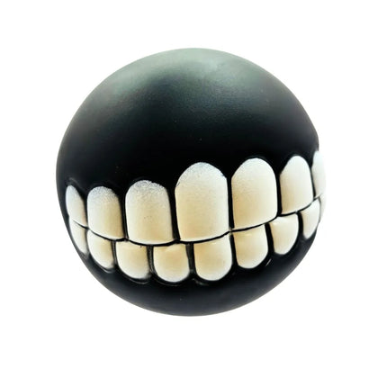 Mouth Design Squeaky Ball Dog Toy - Black