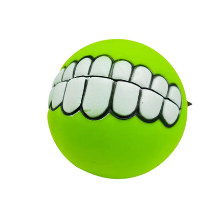 Mouth Design Squeaky Ball Dog Toy - Green