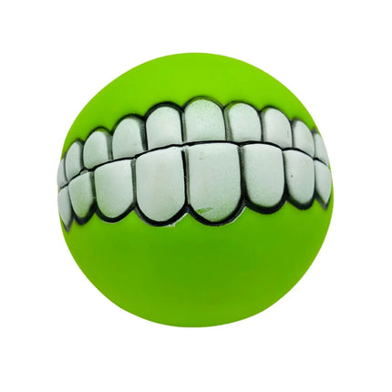 Mouth Design Squeaky Ball Dog Toy - Green