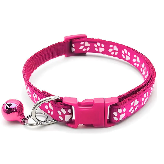 Fancy Pink Paw Printed Puppy Collar Puppy and Cats