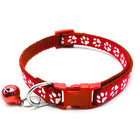 Fancy Red Paw Printed Puppy Collar Puppy and Cats