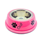 Dog Printed Pet Food Bowl - Small - Pink
