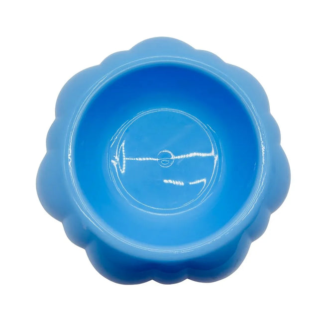 Fancy Design Blue Plastic Pet Feeding Bowl 