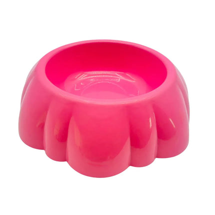 Fancy Design Pink Plastic Pet Feeding Bowl 