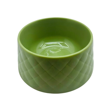 Pet Feeding Bowl Quilted Texture Green