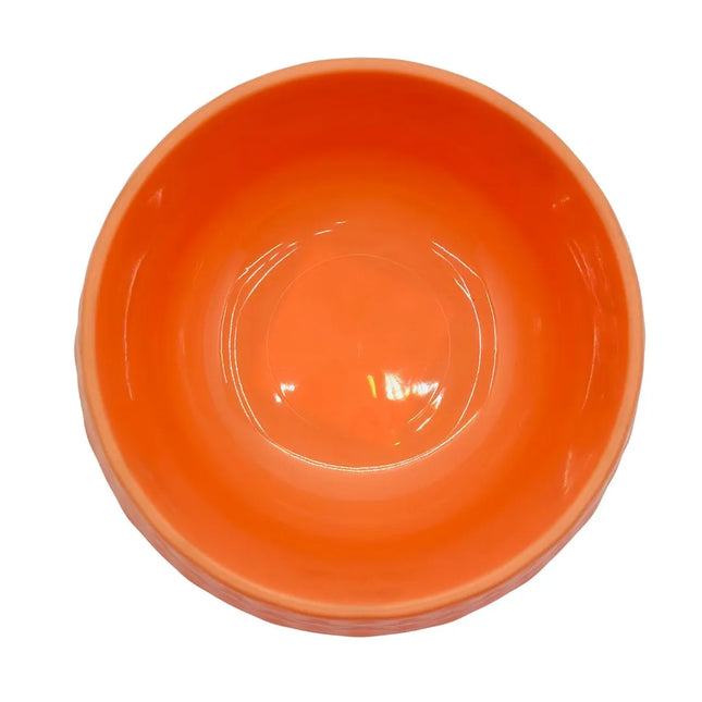 Pet Feeding Bowl Quilted Texture Orange