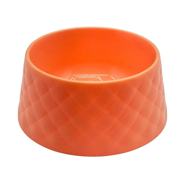 Pet Feeding Bowl Quilted Texture Orange
