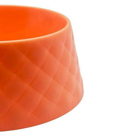 Pet Feeding Bowl Quilted Texture Orange