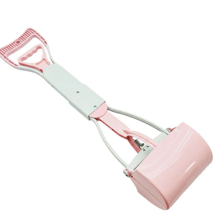 Long-Handled Foldable Poop Scooper - Pink
