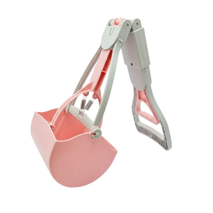 Long-Handled Foldable Poop Scooper - Pink