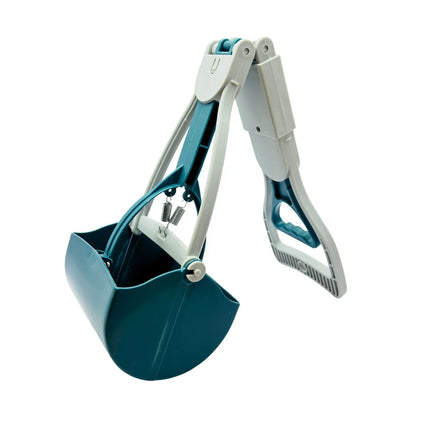 Long-Handled Foldable Poop Scooper - Turquoise