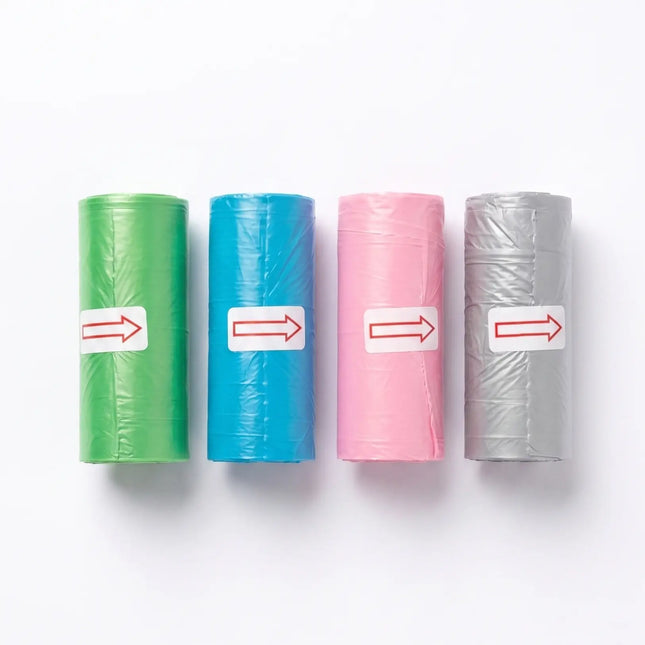 Biodegradable Poop Bags Roll Pack for Easy Pick Up for Dogs & Cats - Multicolor (4 Rolls)