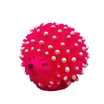 Spiky Pink Squeaky Porcupine Dog Toy