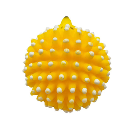 Spiky Yellow Squeaky Porcupine Dog Toy