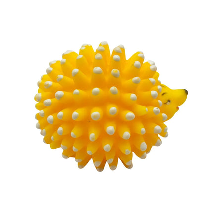 Spiky Yellow Squeaky Porcupine Dog Toy