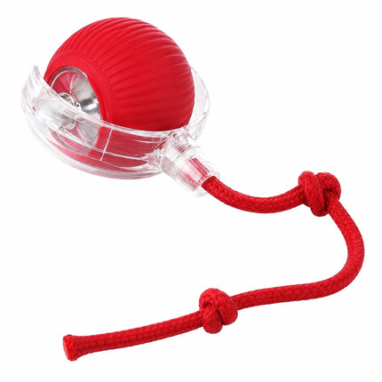 Smart Interactive Running Ball Toy with Tail for Dogs & Cats | USB Rechargeable (3 Modes) - RED