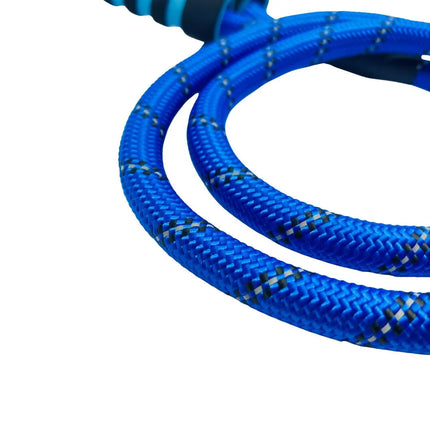 Reflective Blue Rope Dog Leash with Comfort Handle