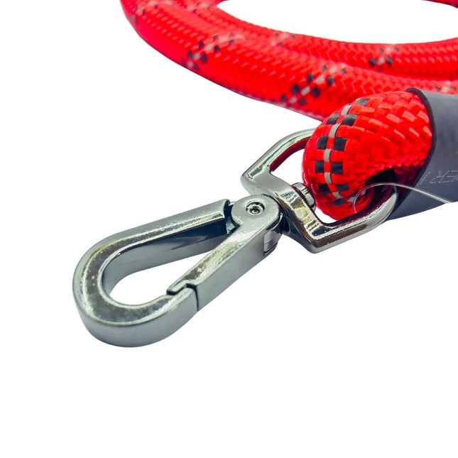 Reflective Red Rope Dog Leash with Comfort Handle