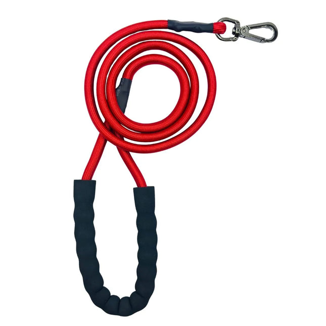Red Rope Dog Leash with Padded Handle - 10 mm