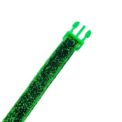 Lightweight fancy green cat collar with quick-release safety buckle