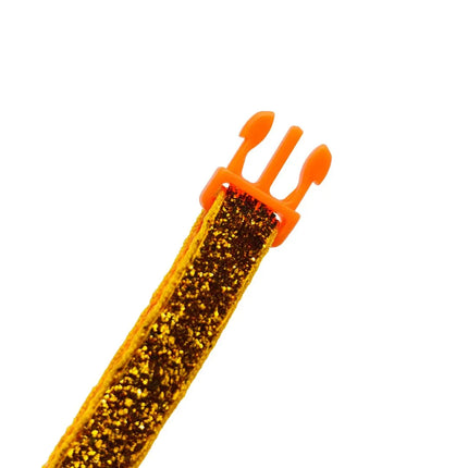 Lightweight fancy orange cat collar with quick-release safety buckle