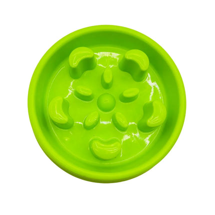 Round Slow Feeder Dog Bowl - Bright Green