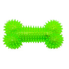 Flashing, Spiky Neon Green Squeaky Bone Dog Toy