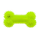 Flashing, Spiky Yellow Squeaky Bone Dog Toy