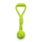 Rope Ball Dog Toy with Handle for Tug, Chew & Fetch Play - Neon Green & Orange